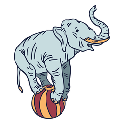 Elefante circo desenhado à mão Transparent PNG