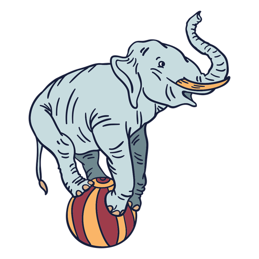 Download Elephant circus hand drawn - Transparent PNG & SVG vector file