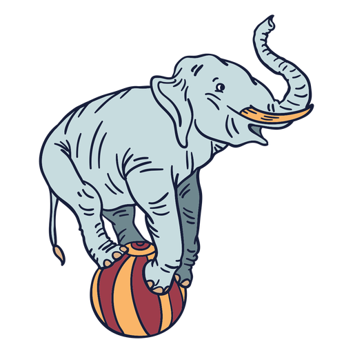 Elephant circus hand drawn - Transparent PNG & SVG vector file