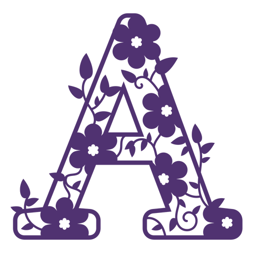 Floral alphabet letter a - Transparent PNG & SVG vector file