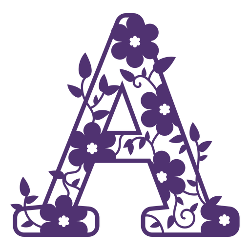 Floral alphabet letter a PNG Design