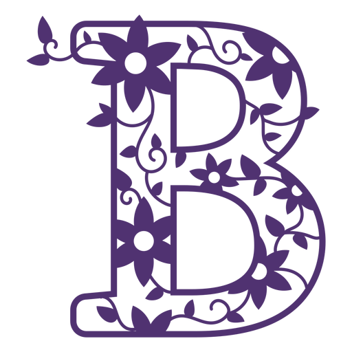 Blumenalphabetbuchstabe b PNG-Design