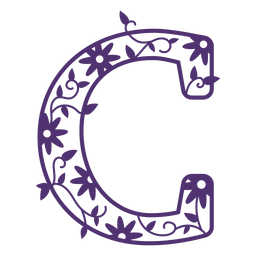 Alfabeto floral letra c Transparent PNG
