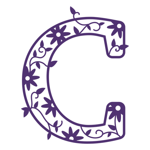 Floral alphabet letter c PNG Design