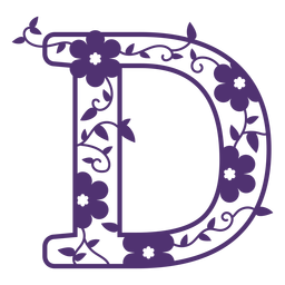 Alfabeto floral letra d Diseño PNG