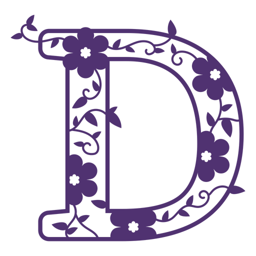Floral alphabet letter d PNG Design