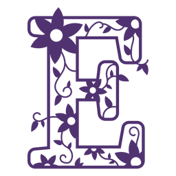 Blumenalphabetbuchstabe e PNG-Design