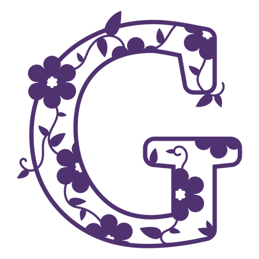 Alfabeto floral letra g Diseño PNG