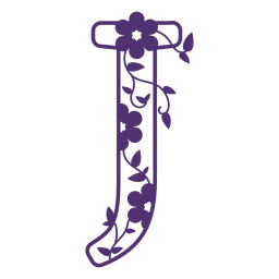 Alfabeto floral letra j Diseño PNG
