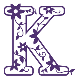 Blumenalphabetbuchstabe k PNG-Design