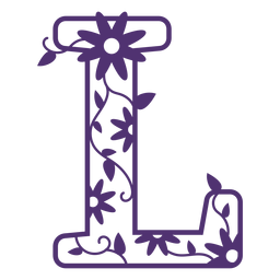 Floral alphabet letter l PNG Design