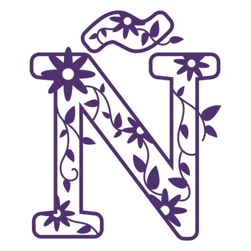 Floral alphabet letter ñ