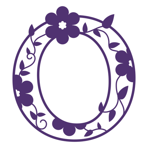 Alfabeto floral letra o Desenho PNG