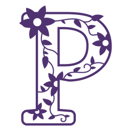 Floral alphabet letter p Floral alphabet letter p