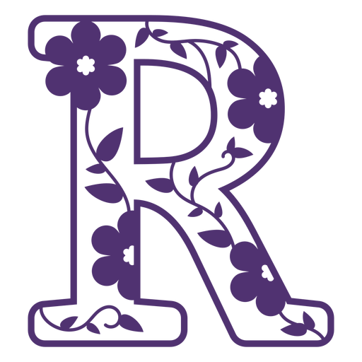 Blumenalphabetbuchstabe r PNG-Design