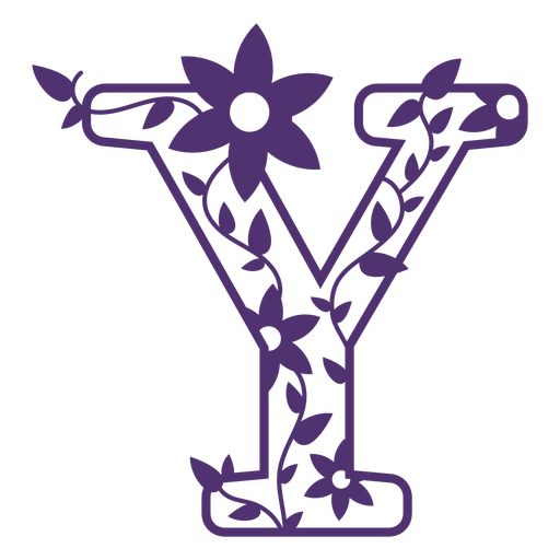 Floral alphabet letter y PNG Design
