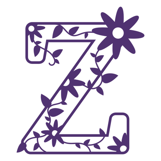 Alfabeto floral letra z Diseño PNG