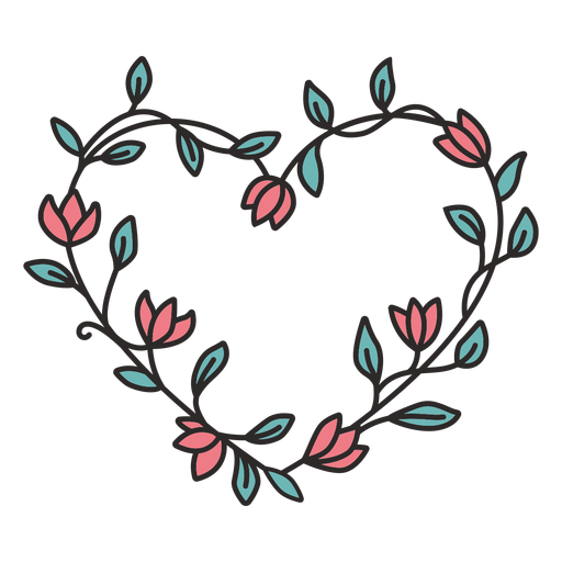 Blumenkranz einfache Hand gezeichnet PNG-Design
