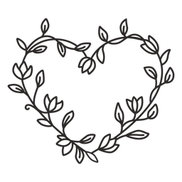 Flower Wreath Simple Stroke PNG & SVG Design For T-Shirts