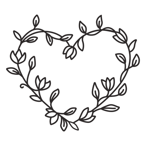 Flower wreath simple stroke PNG Design