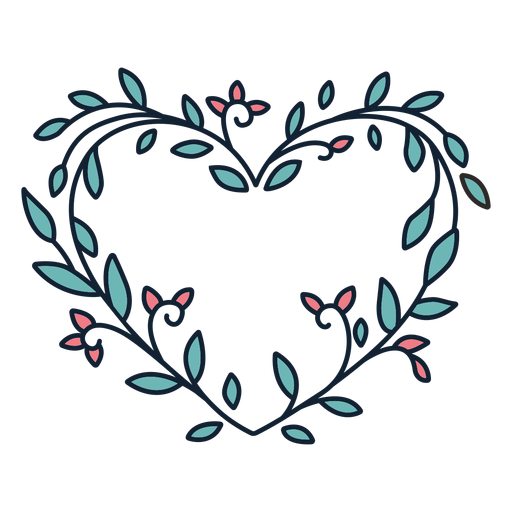 Guirlanda de flores com folhas pequenas desenhadas ? m?o Desenho PNG