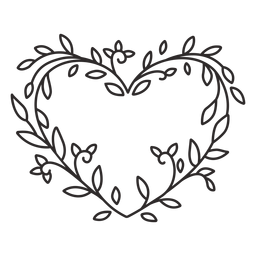 Traço de folhas pequenas de guirlanda Desenho PNG