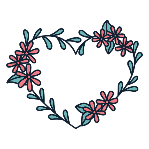 Blume Kranz dünne Blätter Hand gezeichnet PNG-Design