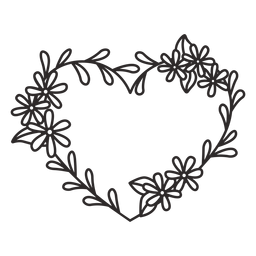 Flower Wreath Thin Leaves Stroke Transparent Png Svg Vector