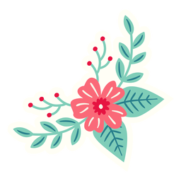 Composição plana de flores em forma de lua crescente Desenho PNG