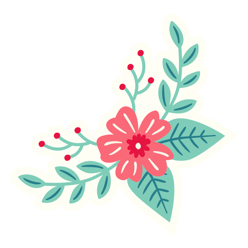 Composi??o plana de flores em forma de lua crescente Desenho PNG