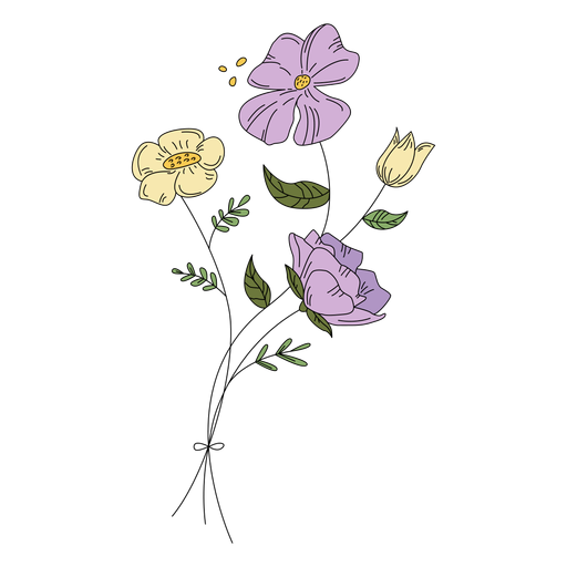 Flowers pollen drawing hand drawn PNG Design