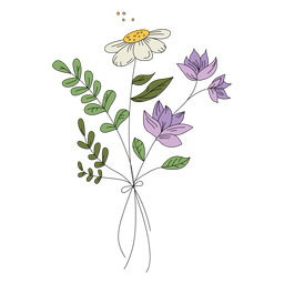 Floresce pólen roxo desenhando à mão Desenho PNG