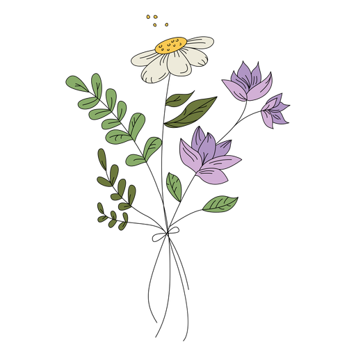 Blumen lila Pollen Zeichnung Hand gezeichnet PNG-Design