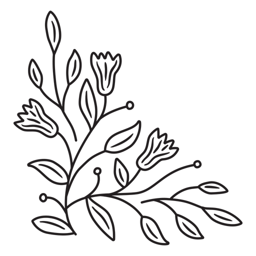 Blumen Grenze Zusammensetzung Strich PNG-Design