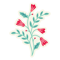 Flores primavera vertical composición plana Diseño PNG