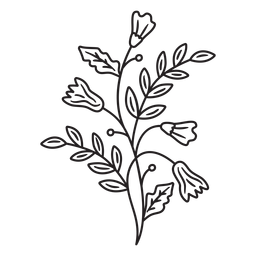 Flowers Vertical Spring Composition Stroke PNG & SVG Design For T-Shirts