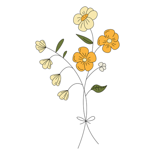 Blumen Gelbe Zeichnungshand Gezeichnet Transparenter Png Und Svg Vektor