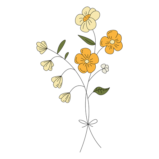 Blumen gelbe Zeichnungshand gezeichnet PNG-Design