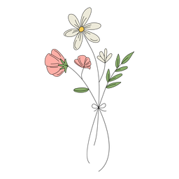 Flowers white drawing hand drawn PNG Design
