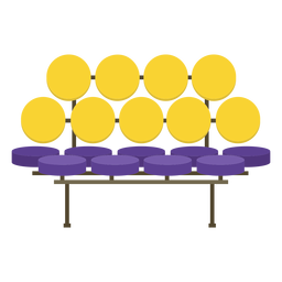 Mueble pop art banco plano Diseño PNG