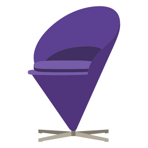 Furniture pop art chair cone purple flat PNG Design