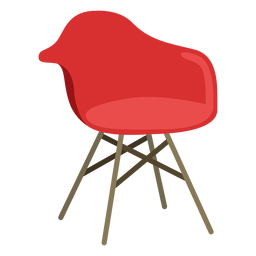 Mueble silla pop art roja plana Diseño PNG