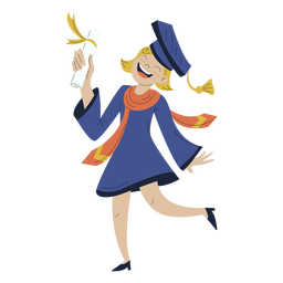 Girl graduation hand drawn PNG Design