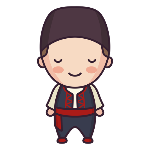 Greece cute character boy flat PNG Design