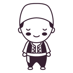 Greece cute character boy stroke PNG Design Transparent PNG