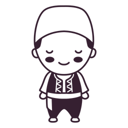 Trazo de niño lindo personaje de Grecia Diseño PNG