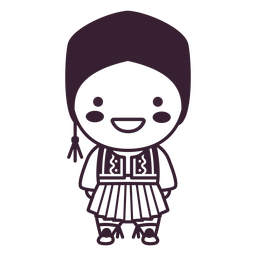 Grecia lindo personaje niño riendo trazo Diseño PNG