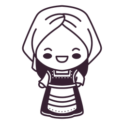 Griechenland niedlichen Charakter Mädchen lachen Schlaganfall PNG-Design