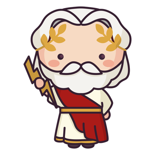 Greece cute character old man flat PNG Design