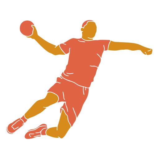 Handballmann vorne flach PNG-Design